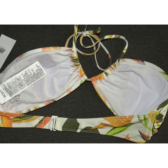 Roxy Floral Hawaiian Twist Front Back Hook Padded Bikini Swim Top Size XL - Picture 5 of 7